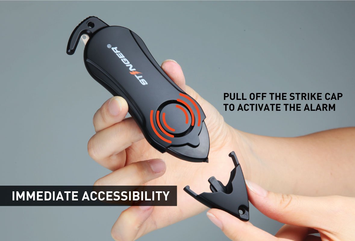 Stinger Personal Alarm Emergency Tool, Safety Alarm, Seat Belt Cutter, Glass Breaker, Original Design in USA