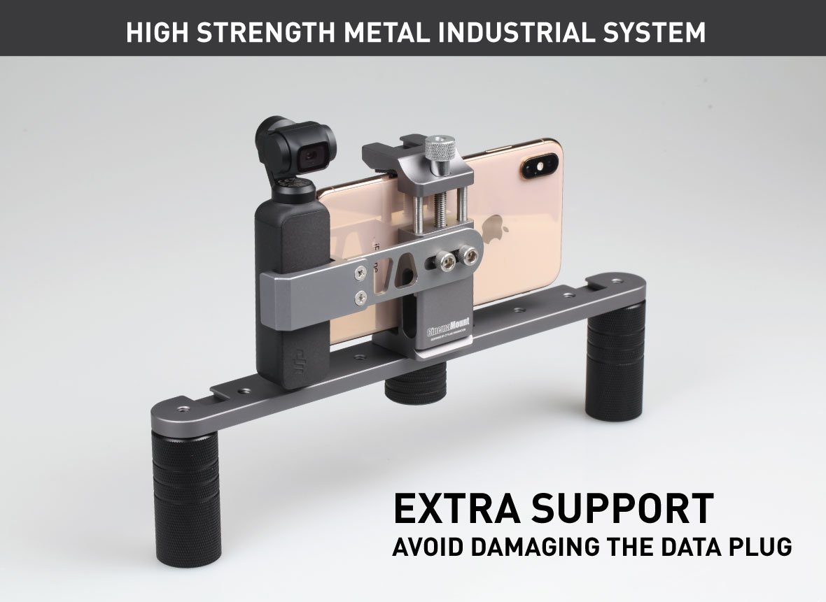 Ztylus Cinema Mount MKIII with Osmo Pocket Clip Kit: Video Stabilizer System for Smartphone and Camera, 3 Cold Shoe Mounts for Accessories, Standard Tripod Thread Mount, Smartphone Rig, Fit Arca Swiss, Solid Aluminum Alloy Grip