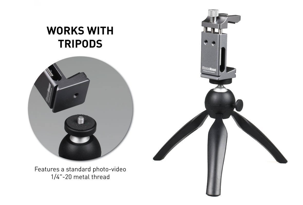 Cinema Mount MK 3, Video Stabilizer System for Smartphone and Camera, 3 Cold Shoe Mounts for Accessories, Standard Tripod Thread Mount, Smartphone Rig, Fit Arca Swiss, Solid Aluminum Alloy Grip